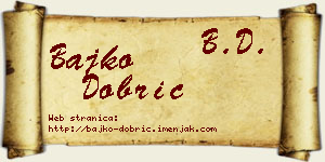 Bajko Dobrić vizit kartica